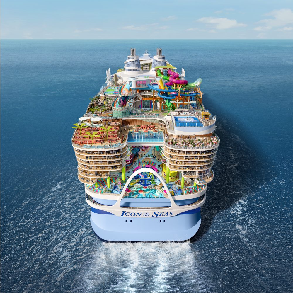 Aerial Picture of Royal Caribbean’s Icon of the Seas - Royal Caribbean Holidays Barter's Travelnet