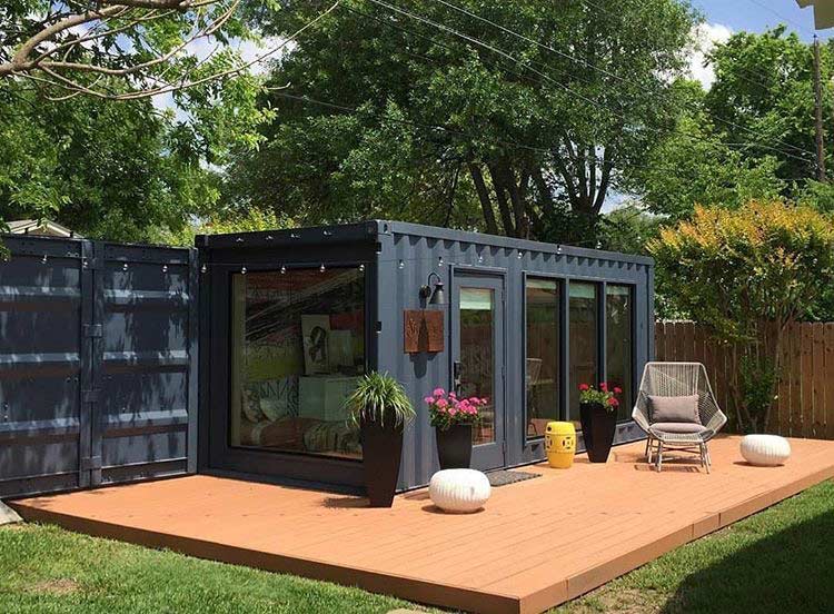 black shipping container home