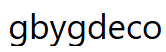 La palabra gbygdeco está escrita en negro sobre un fondo blanco.