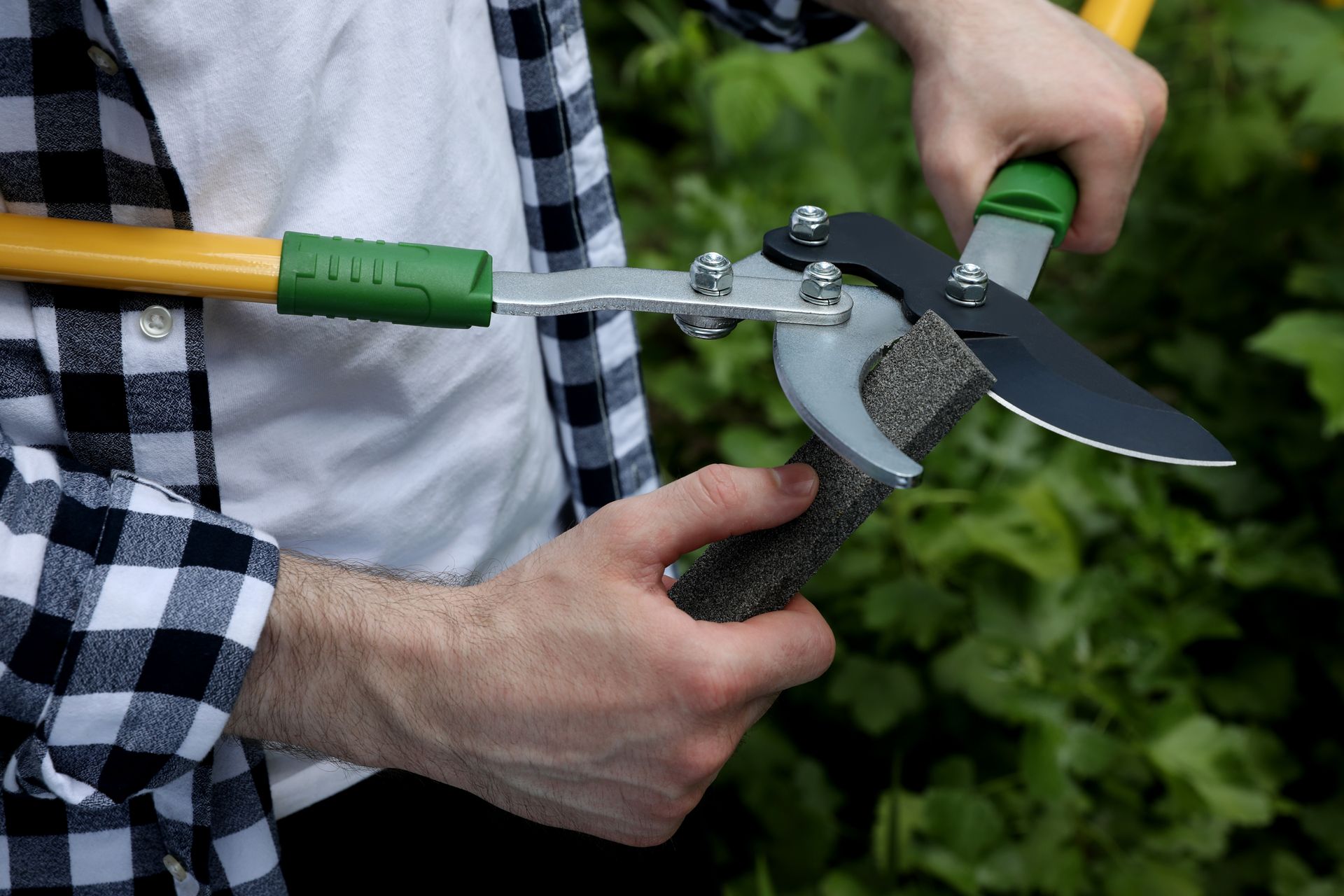 A shiny and sharp knife