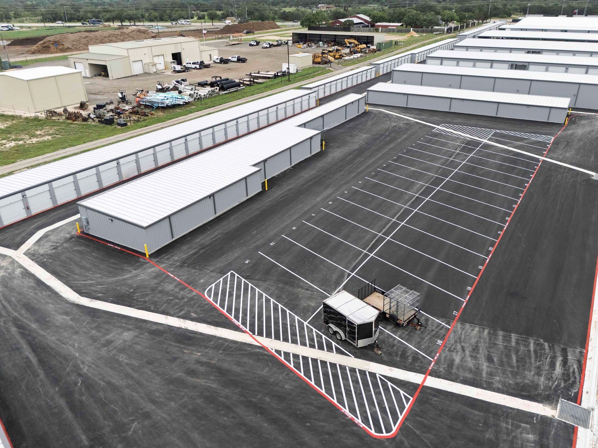 Affordable outdoor parking is available for your boats, trailers, and RVs near New Braunfels, TX and close to Canyon Lake, TX