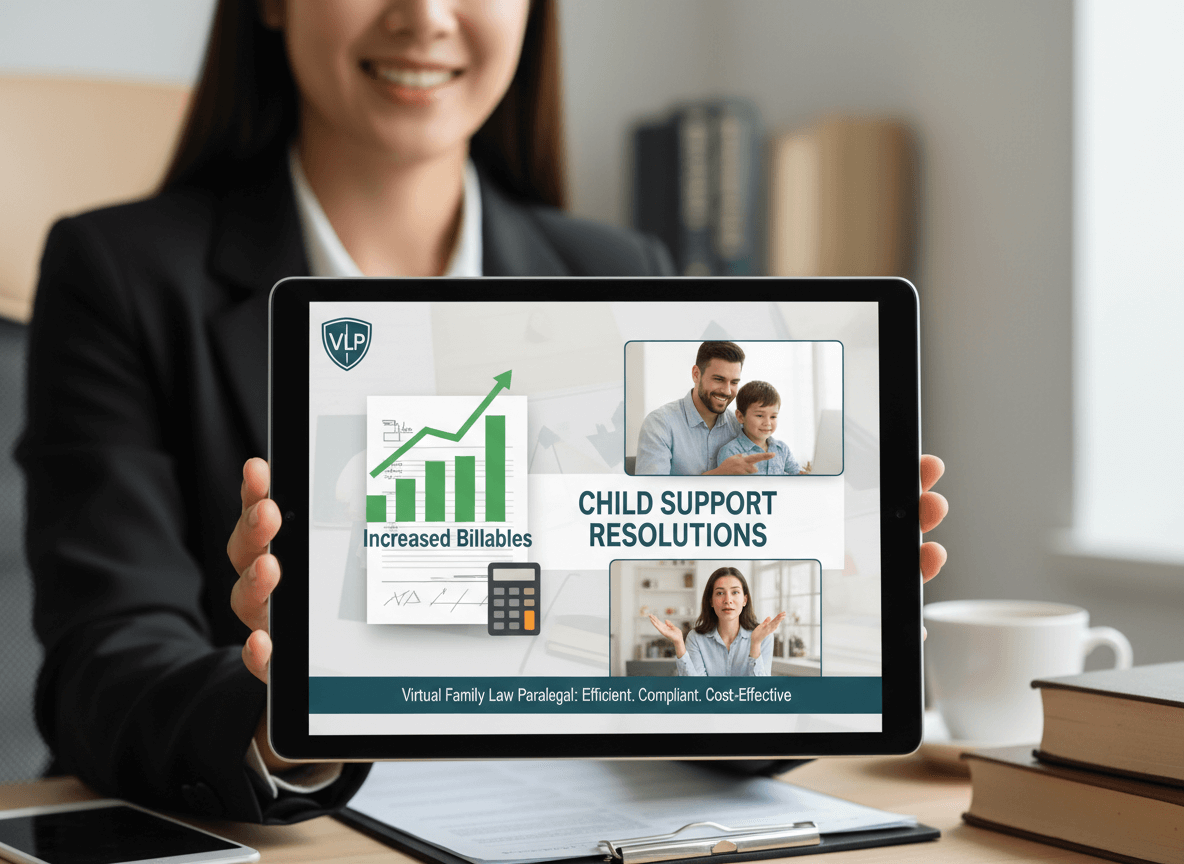 Child Support Resolutions and Increased Billable Solutions for Family Law Attormeys offered by Best Virtual Paralegal LLC (BVP) @bvparalegal 