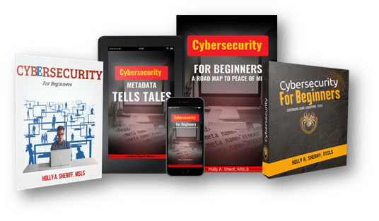 A group of cybersecurity books are sitting on top of each other on a table.