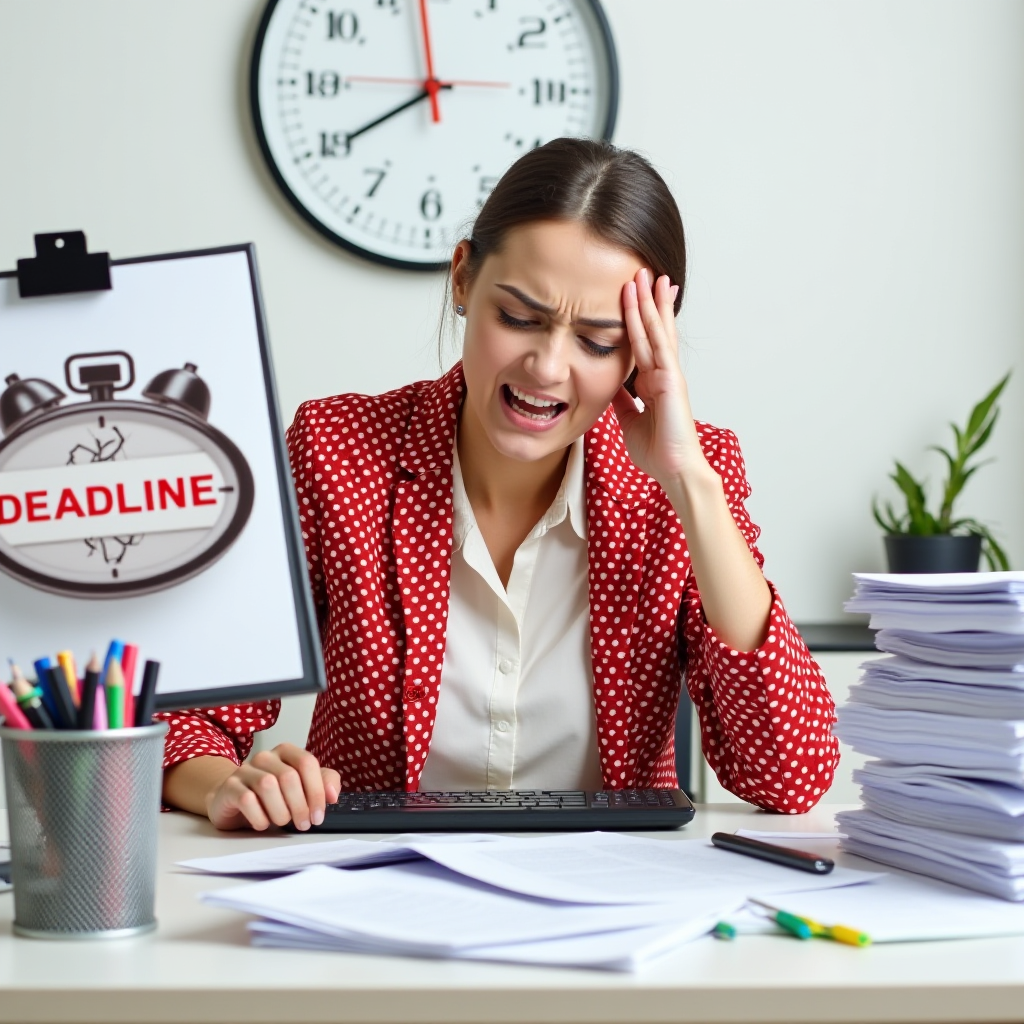 A paralegal frustrated with Deadlines before consulting with Best Virtual Paralegal LLC (BVP)