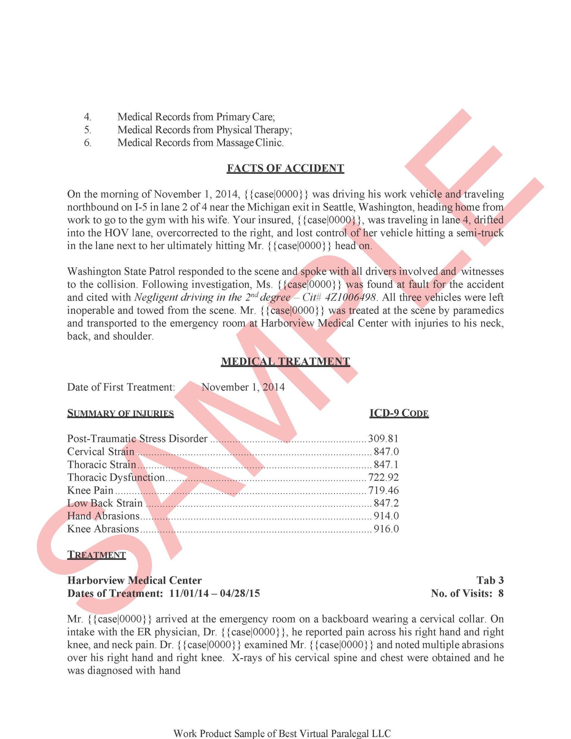 A page of a document with the word sample on it.