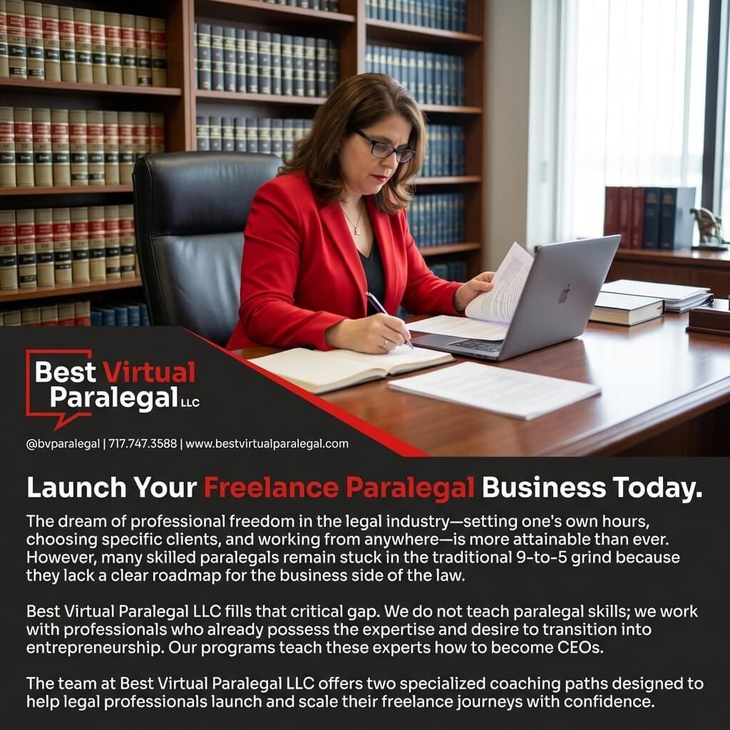 Holly Sheriff the founder of Best Virtual Paralegal LLC (BVP) working.