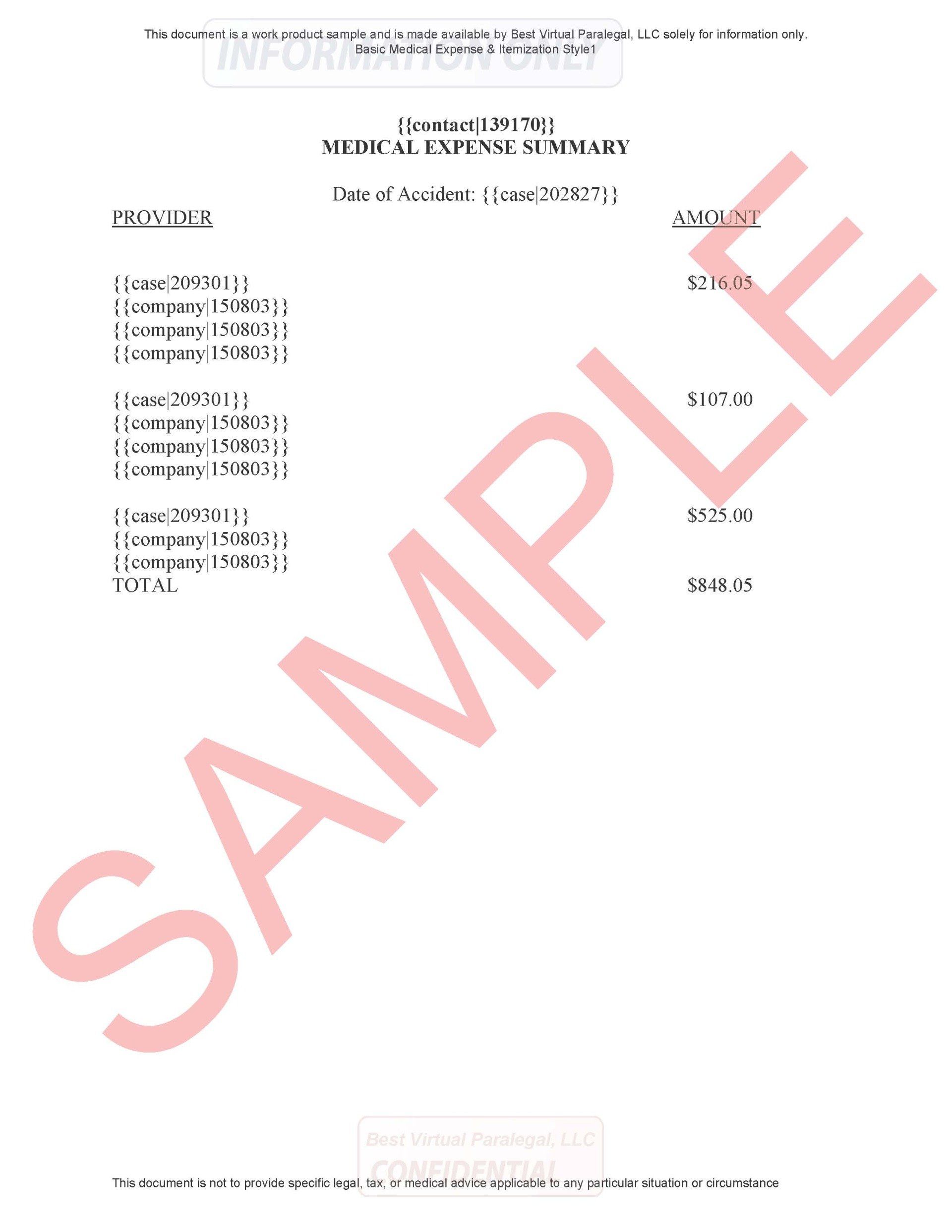 A sheet of paper with the word sample on it.