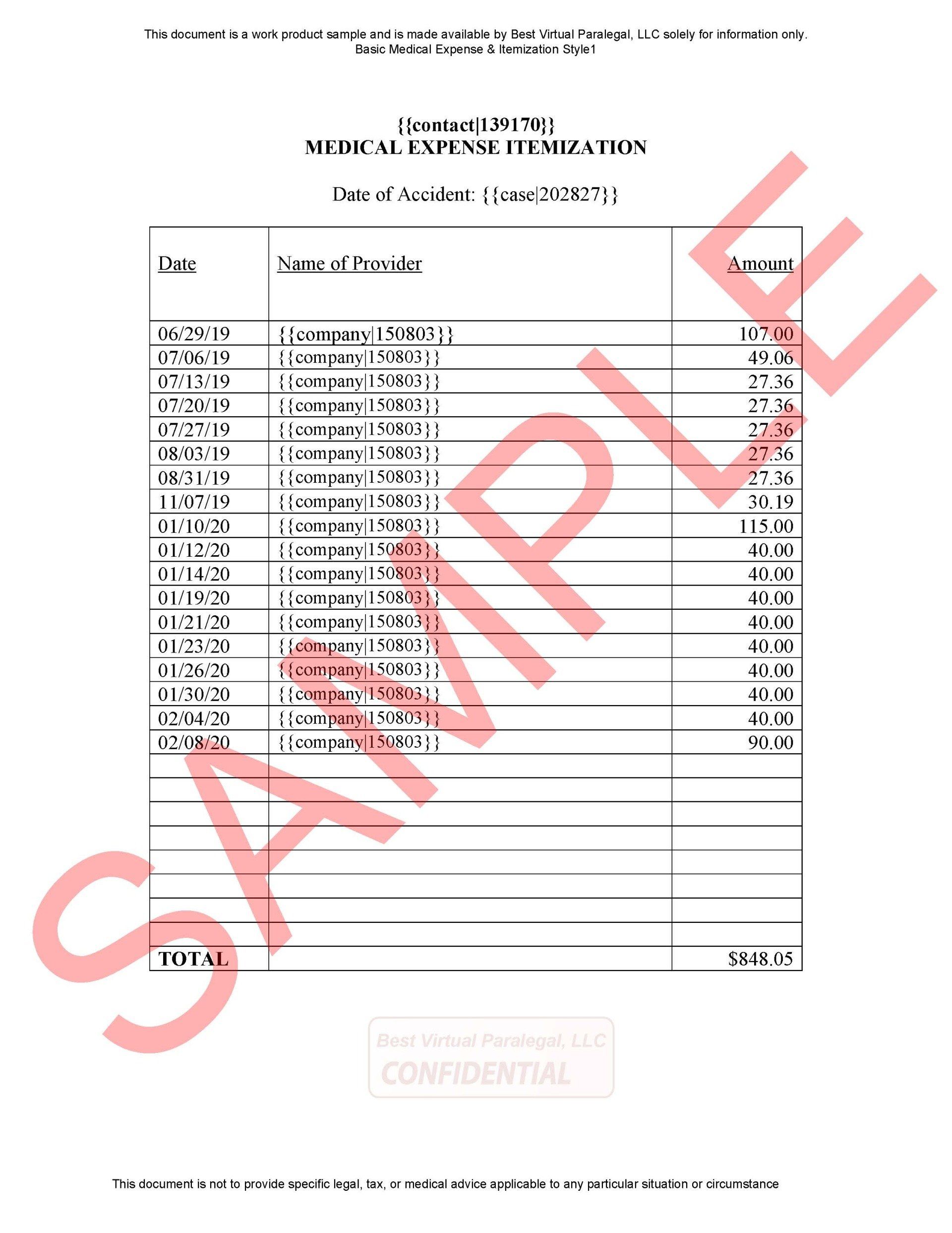 A sheet of paper with the word sample on it.