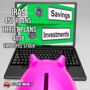 piggy bank looking at savings and investments on computer