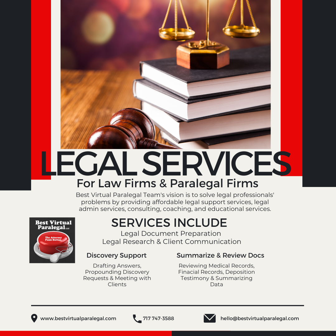 Legal Research by Best Virtual Paralegal (BVP)