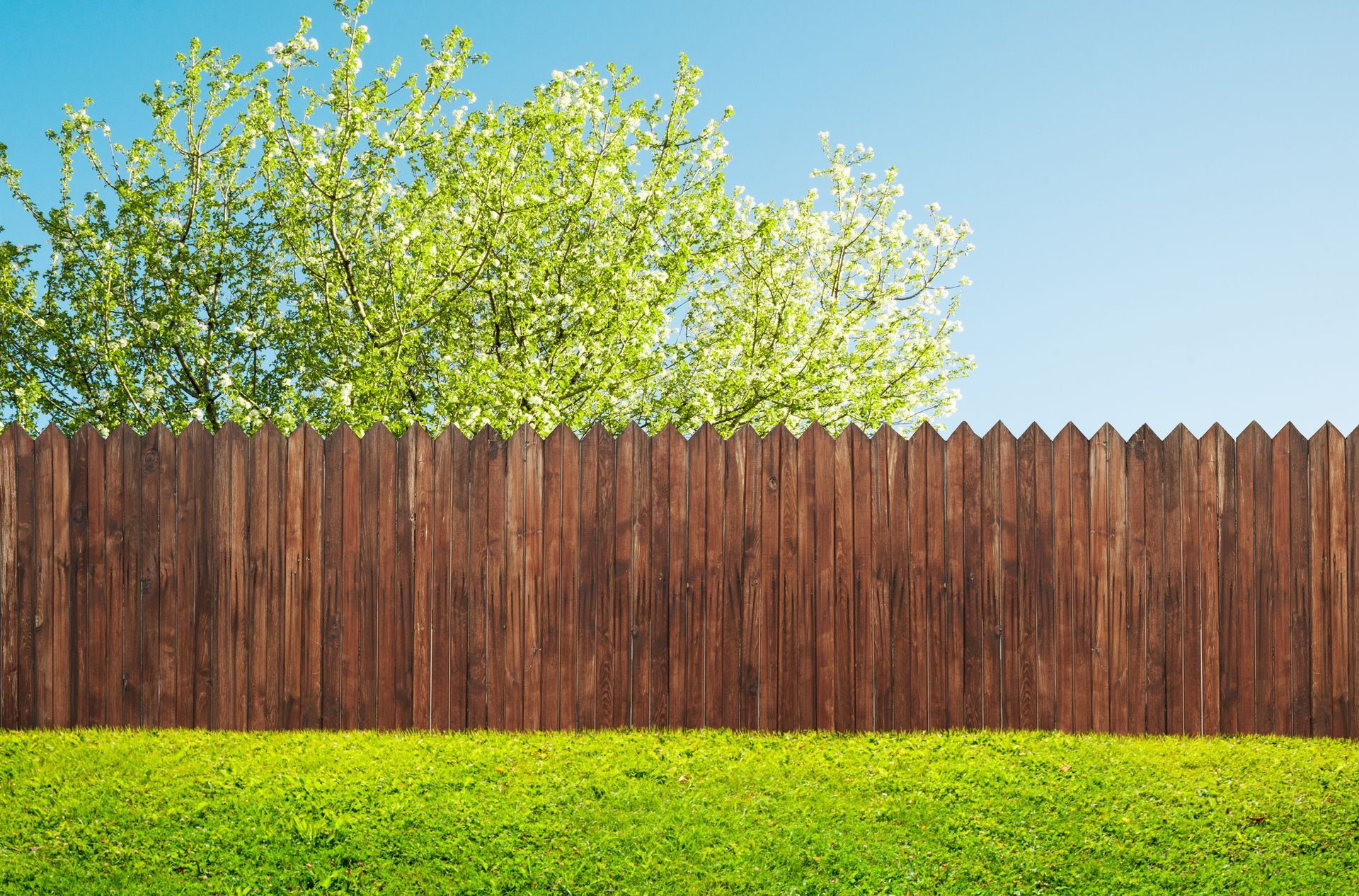 A wooden garden fence by Premier Fence in Cape Coral, FL