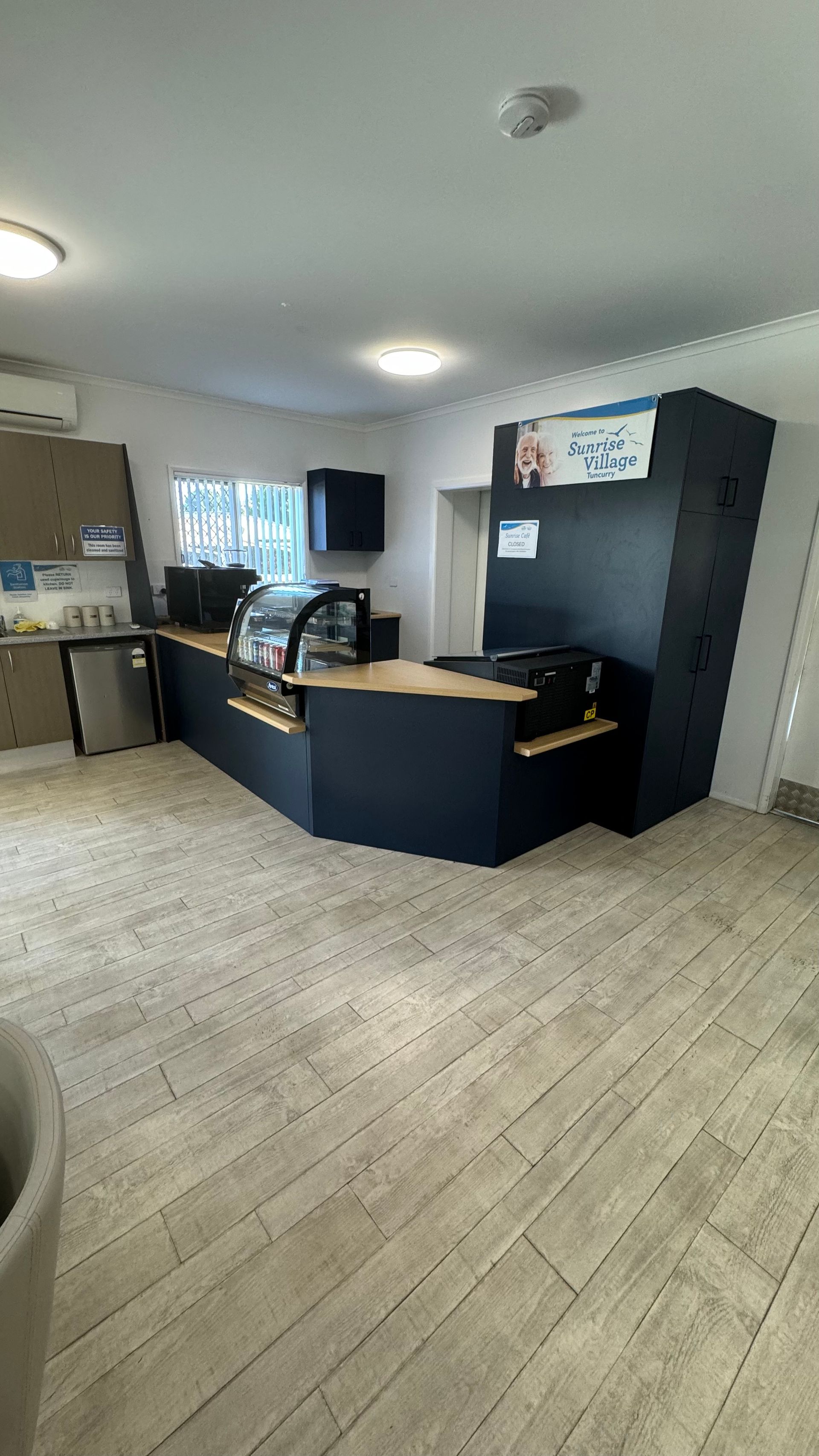 Office reception desk with desk joinery fit-outs recently installed. — Coastal Detail Joinery in Harrington, NSW