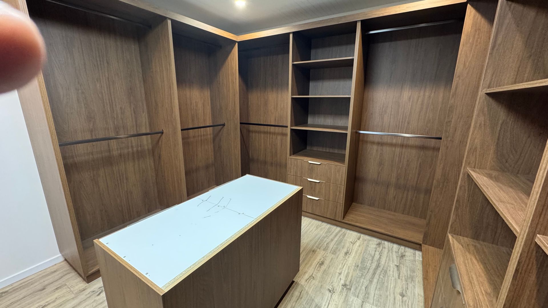 There is a Desk With Drawers and Shelves in the Corner of the Room — Coastal Detail Joinery in Tuncurry, NSW