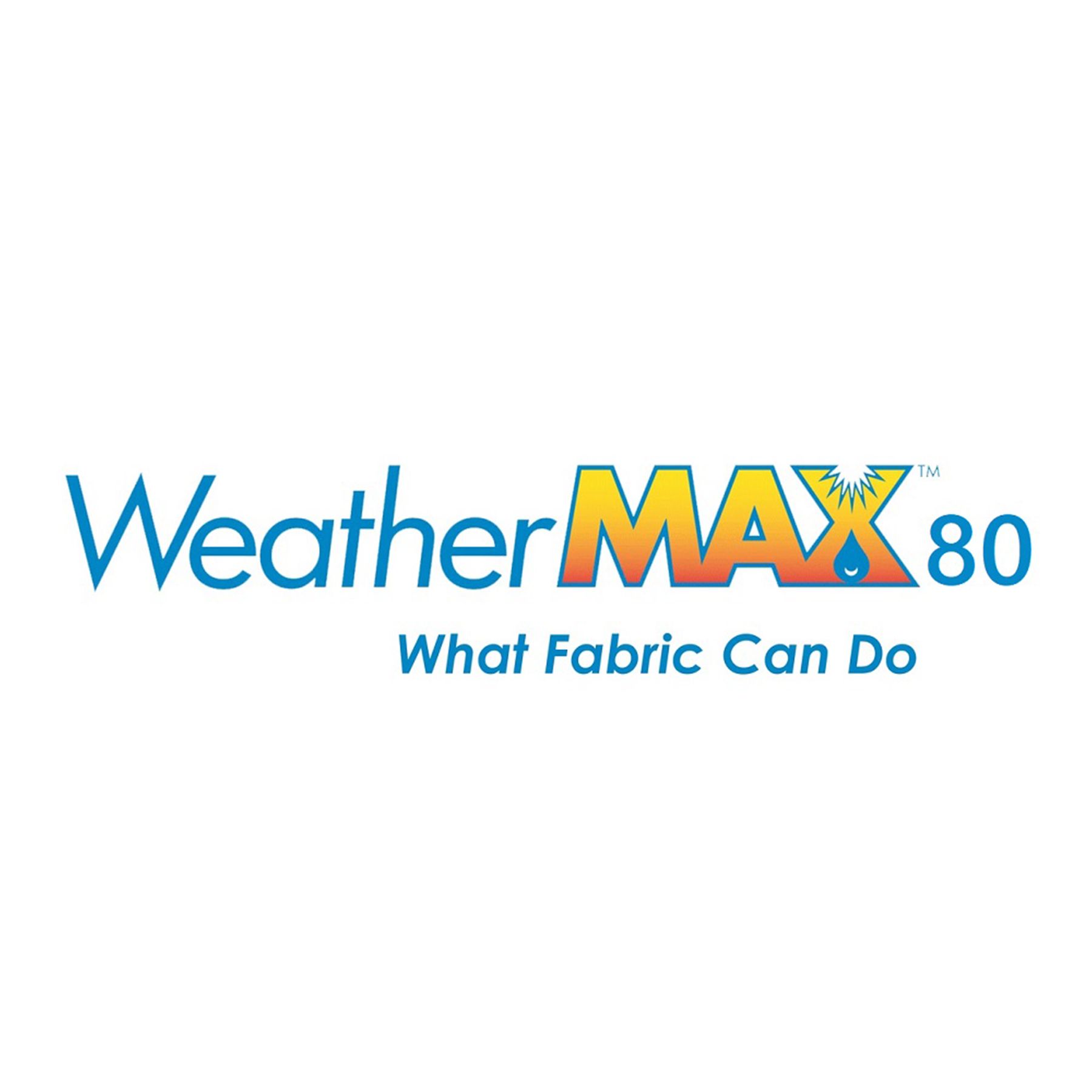 A weather max 80 logo that says what fabric can do