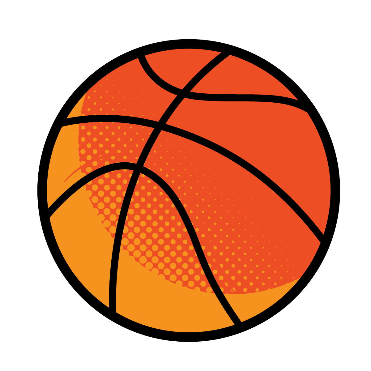 A basketball icon. 