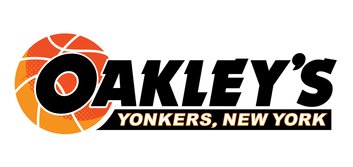 CHARLES OAKLEY CAR WASH LOGO IN FRONT OF A MAN SHOOTING A BASKETBALL. 