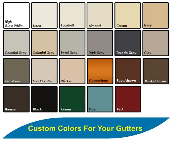 a graphic showing different colors for your gutters