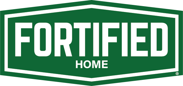a green and white logo for fortified home