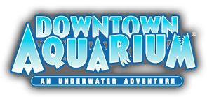 The logo for the downtown aquarium an underwater adventure