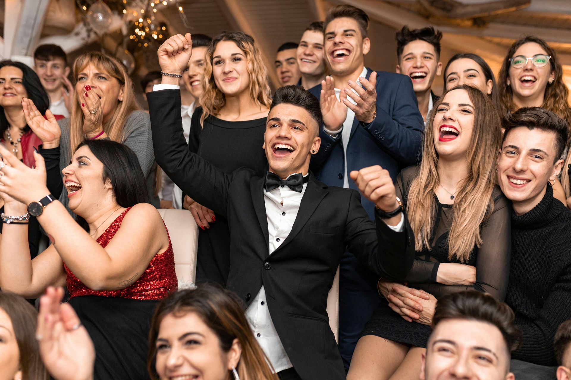 group of people celebrating
