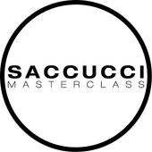Un logo circolare nero con la scritta 