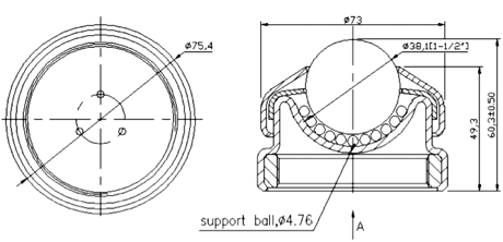 BT254-4 dimensional drawing