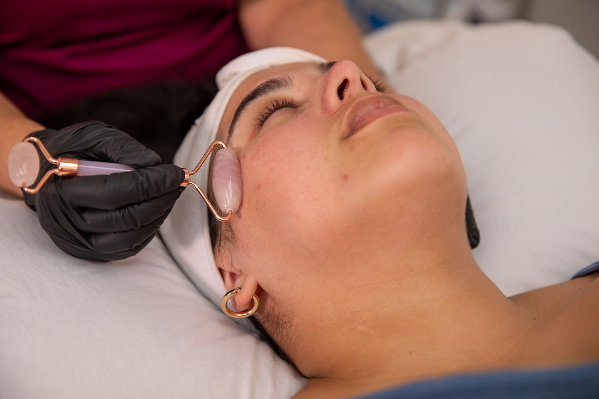 Red horse silhouette with floral details and the text