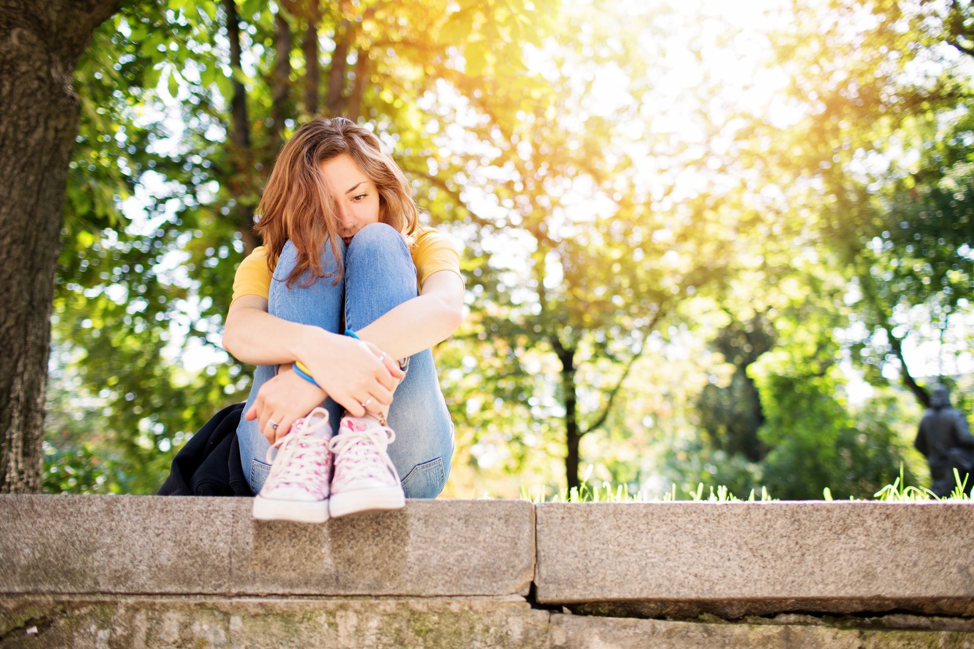 Depressed teen girl