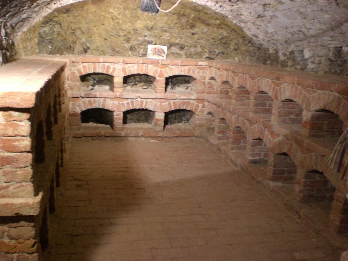 The wine cellar deep under the Monastery