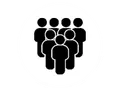 Group of people, represented by black silhouettes, standing together. Group of people, represented by black silhouettes, standing together.