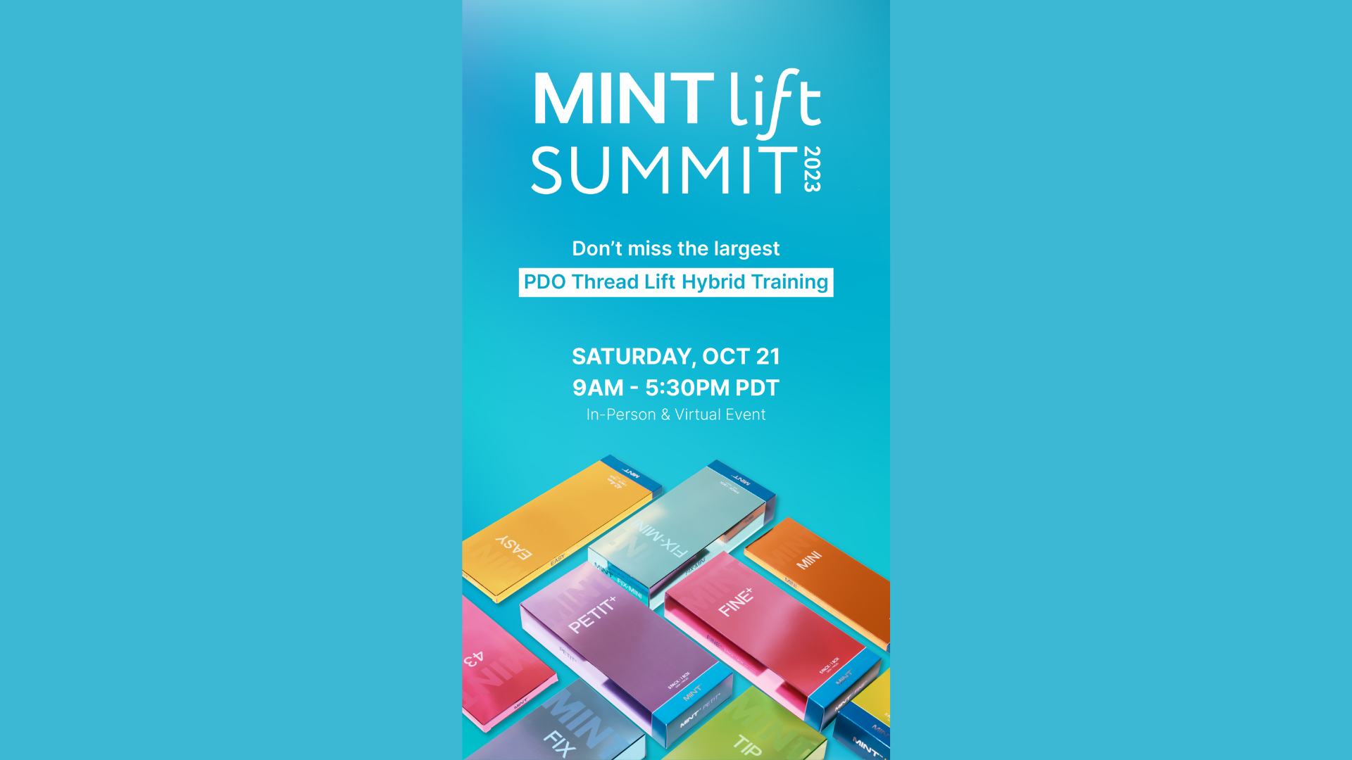 Flyer for the MINT Lift Summit PDO thread lift event