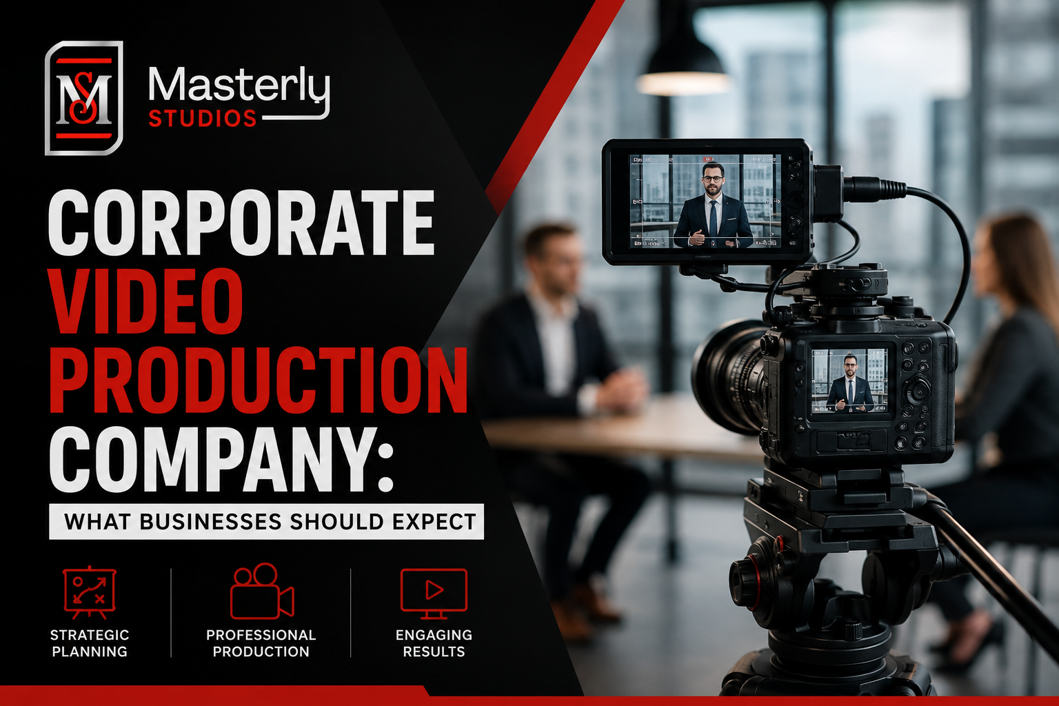 Corporate video production company recording executive interviews