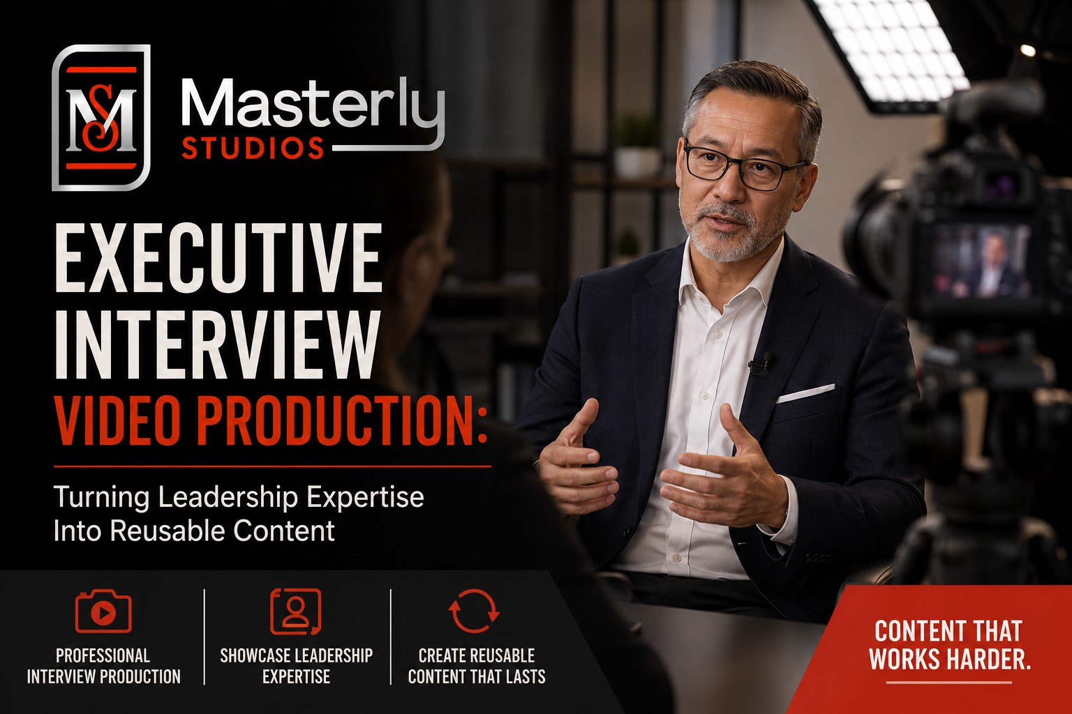 Executive interview video production with CEO during professional multi-camera corporate filming