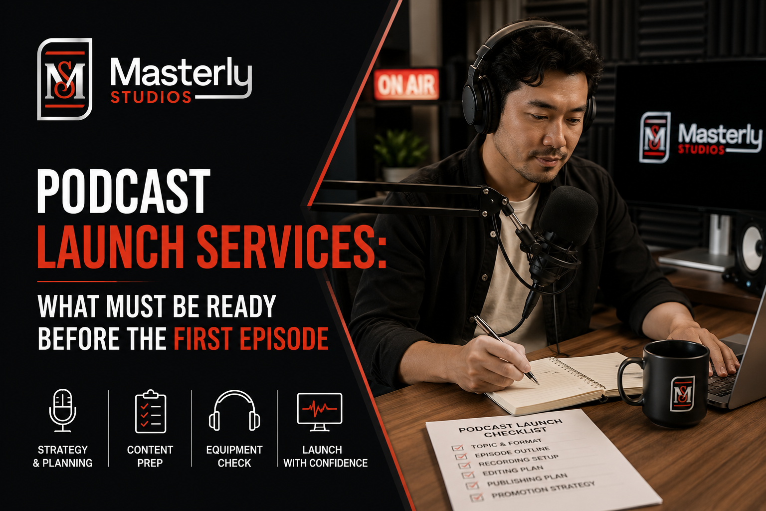 Podcast launch services planning a new business podcast