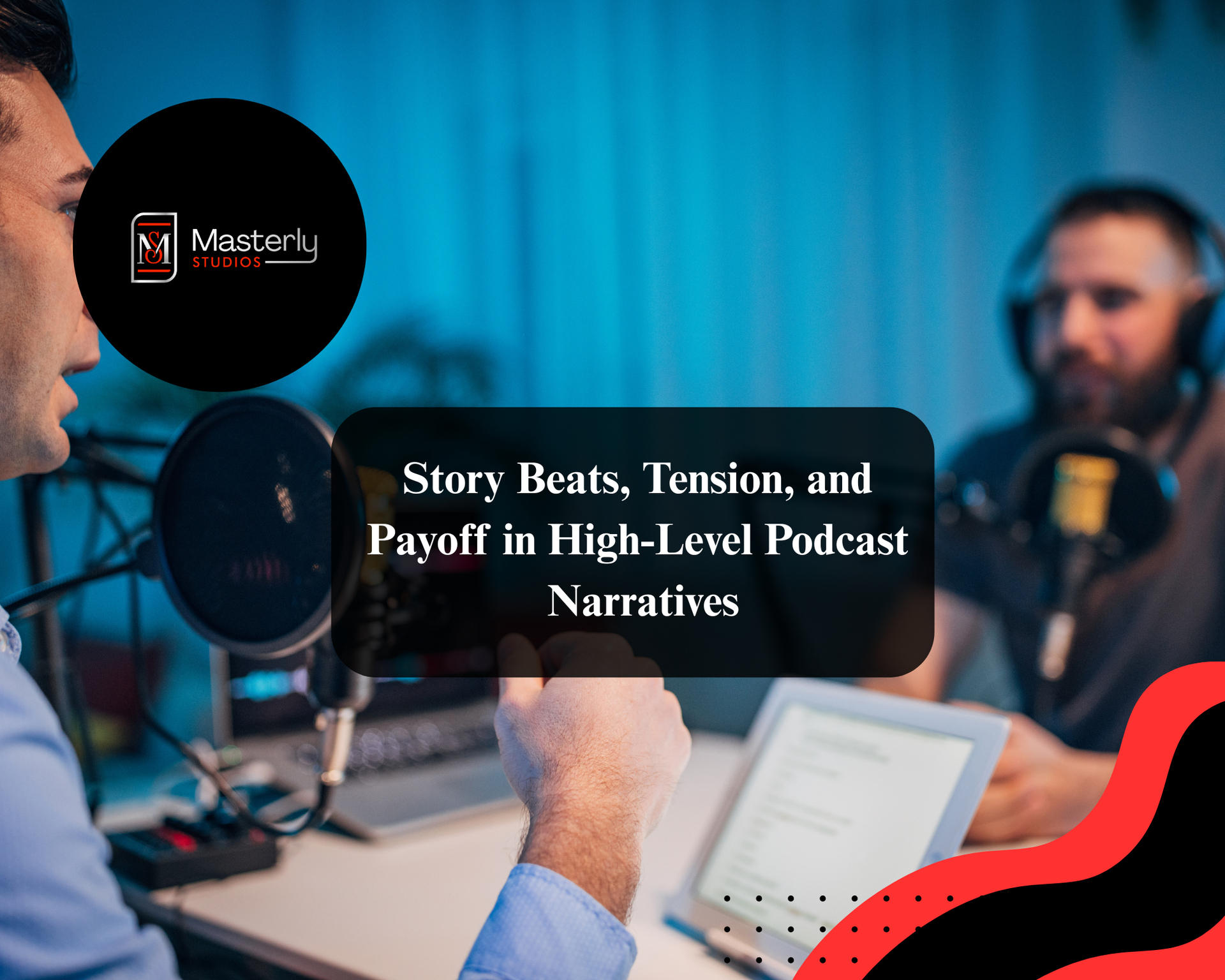 Host recording a storytelling podcast