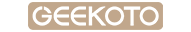 GEeKOTO logo in white text on a tan background