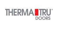 The logo for therma tru doors is on a white background.
