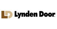 The logo for lynden door is brown and black on a white background.