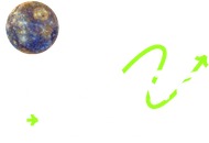 A drawing of a planet with green arrows pointing to it.