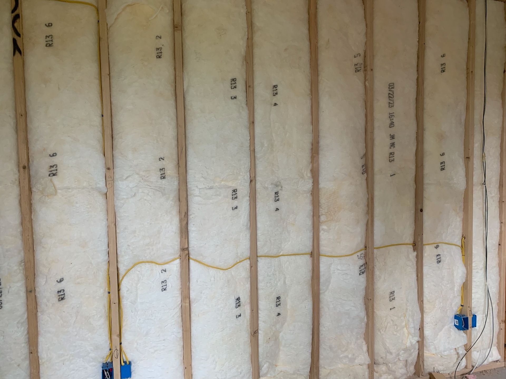 A wall with a lot of styrofoam on it