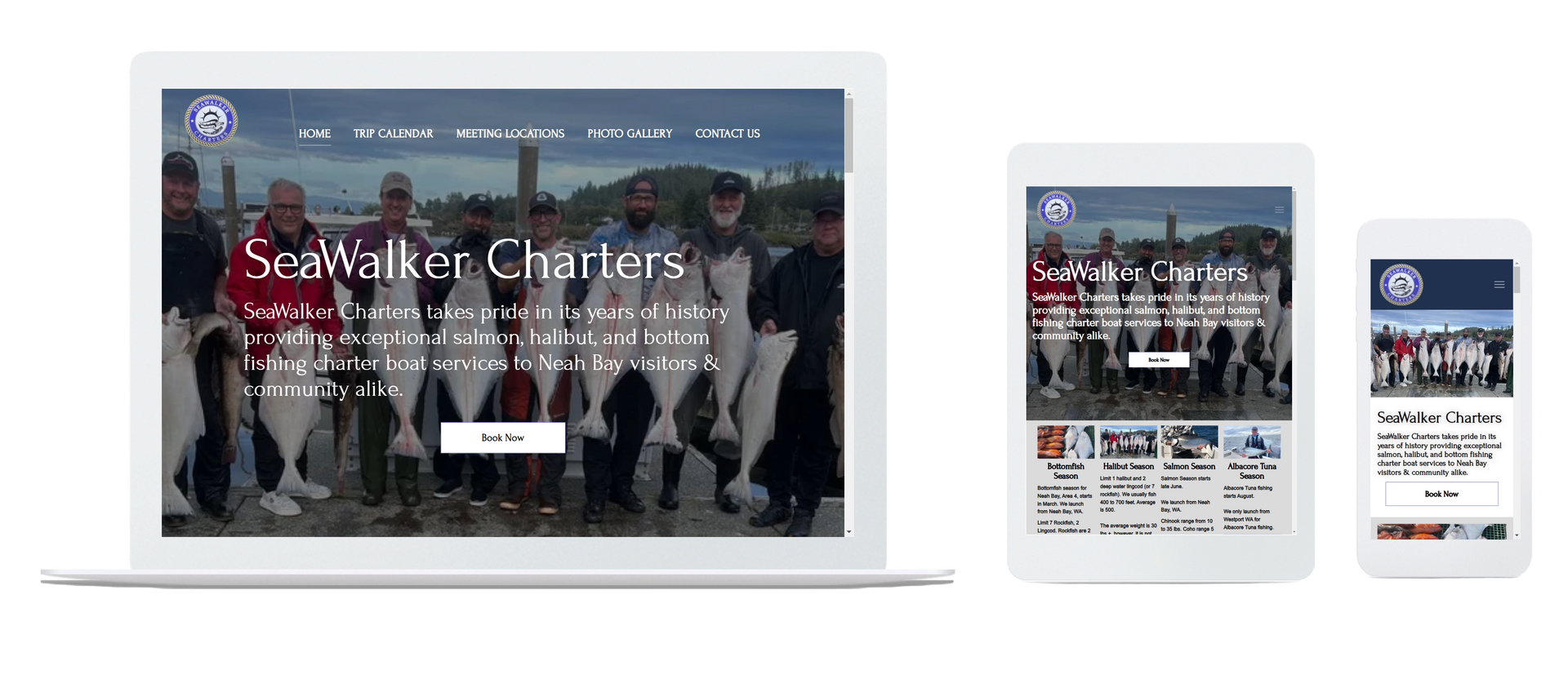 SeaWalker Charters website