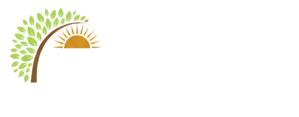 Logo raffigurante un albero con foglie verdi e un sole dorato.