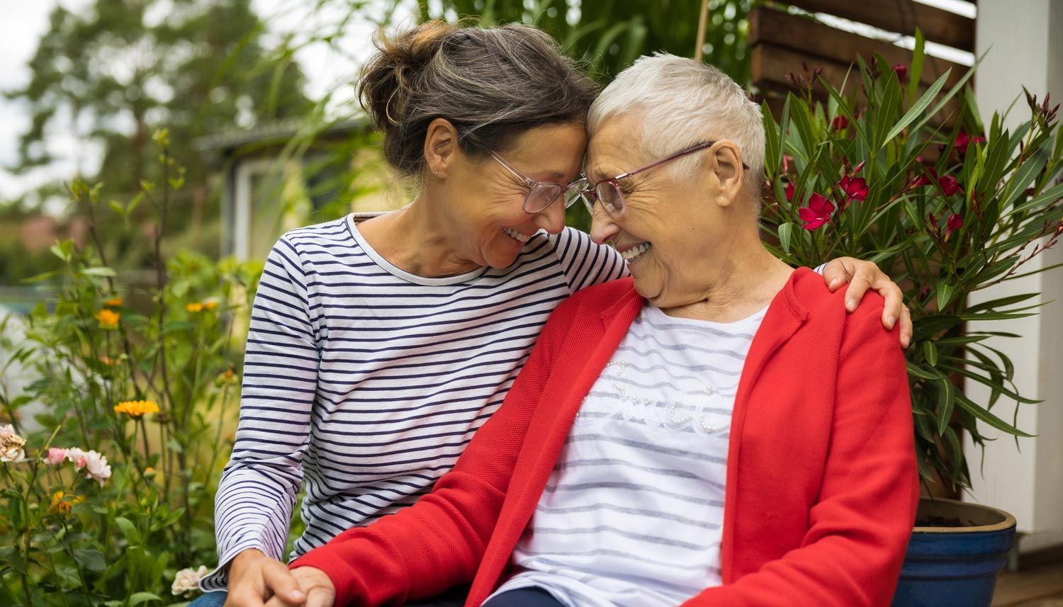 Happy Woman And Elder Woman — Princeton, IN — Friends and Family Caregivers