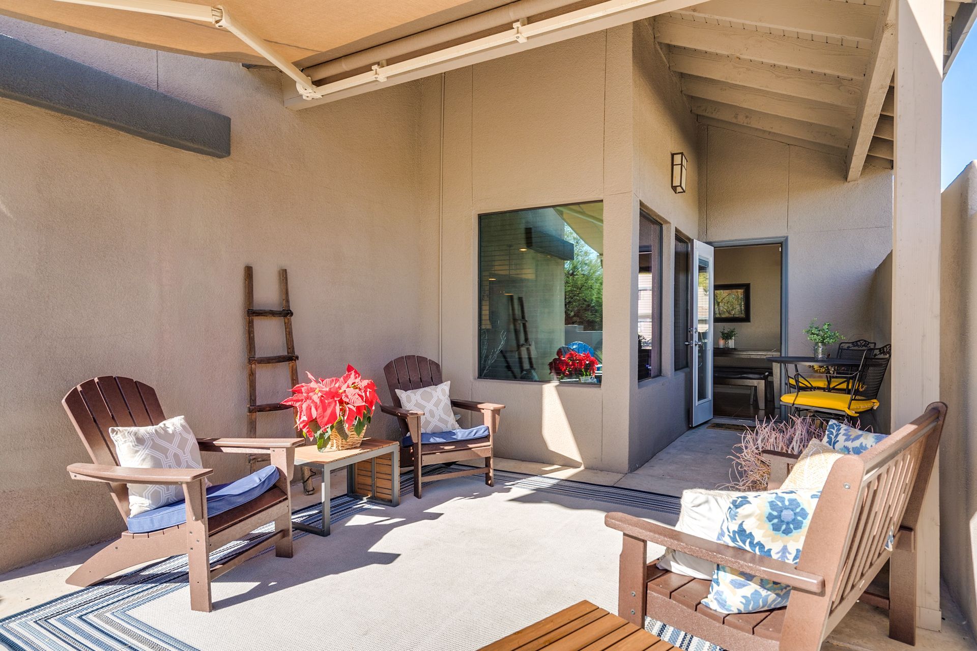 shaded outdoor seating