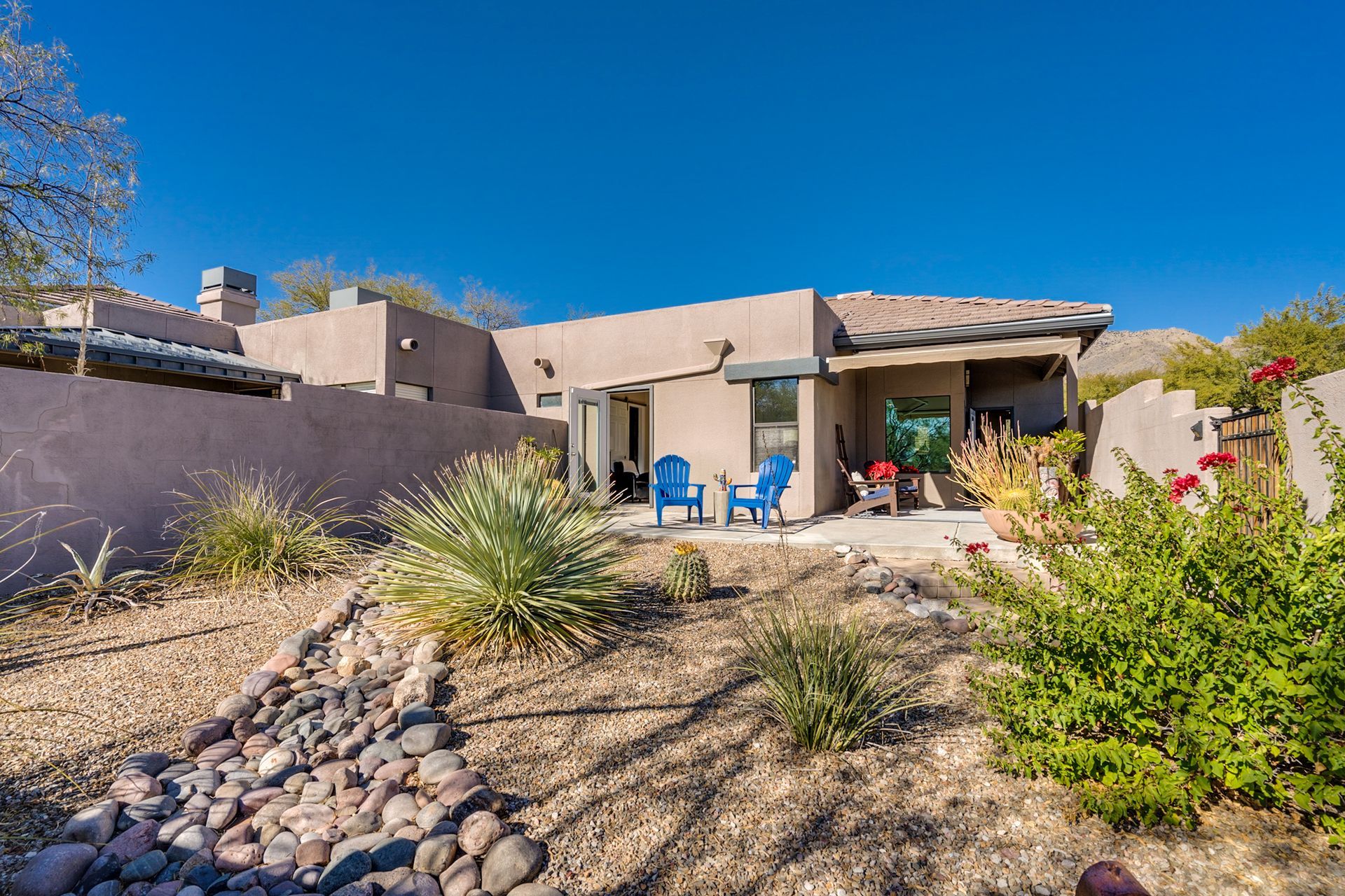 backyard view of our private yard to our rental house in Tucson AZ