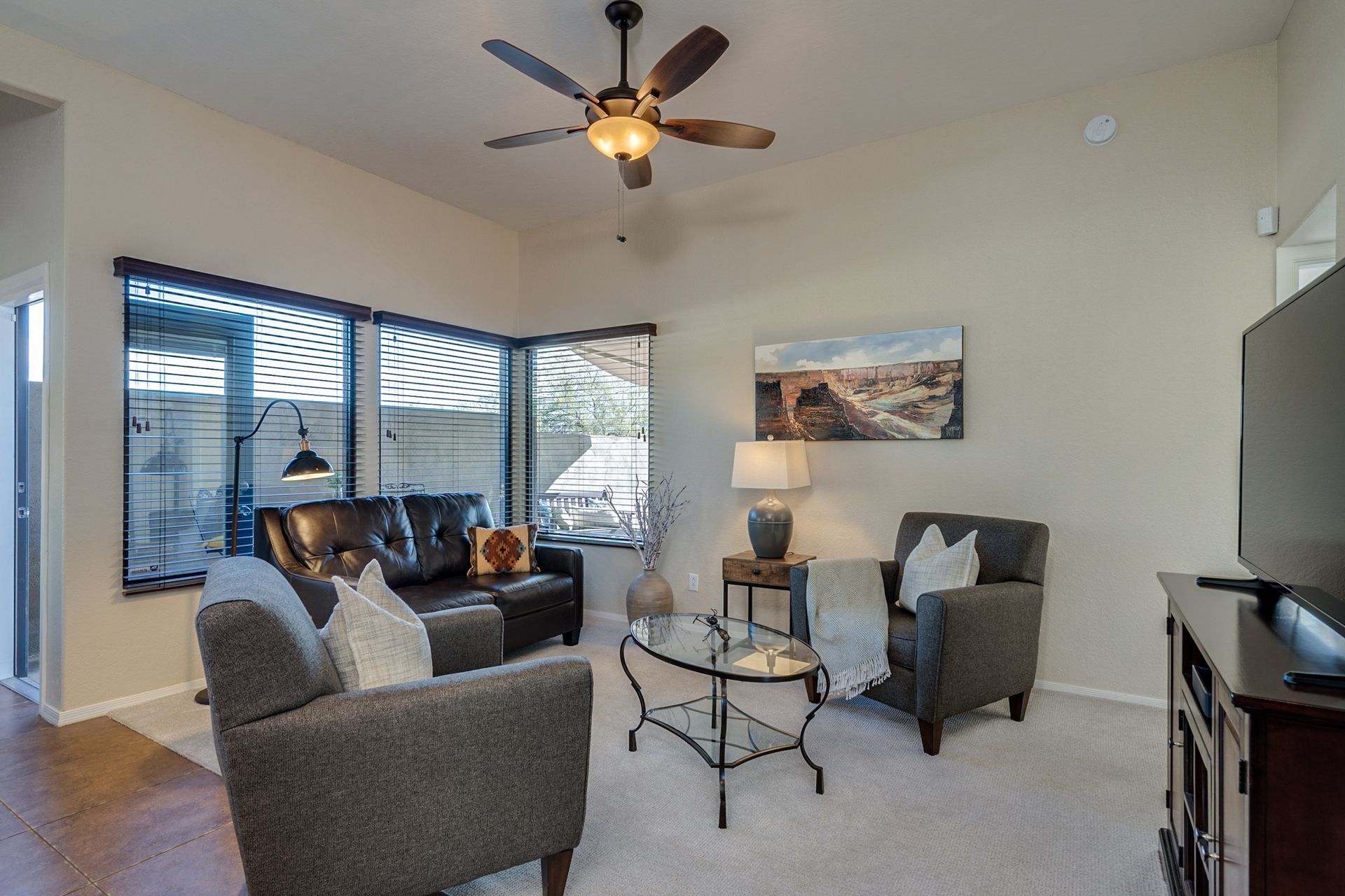 Living room view of our house for rent in tucson
