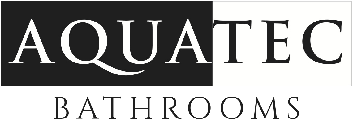 a black and white logo for aquatec bathrooms