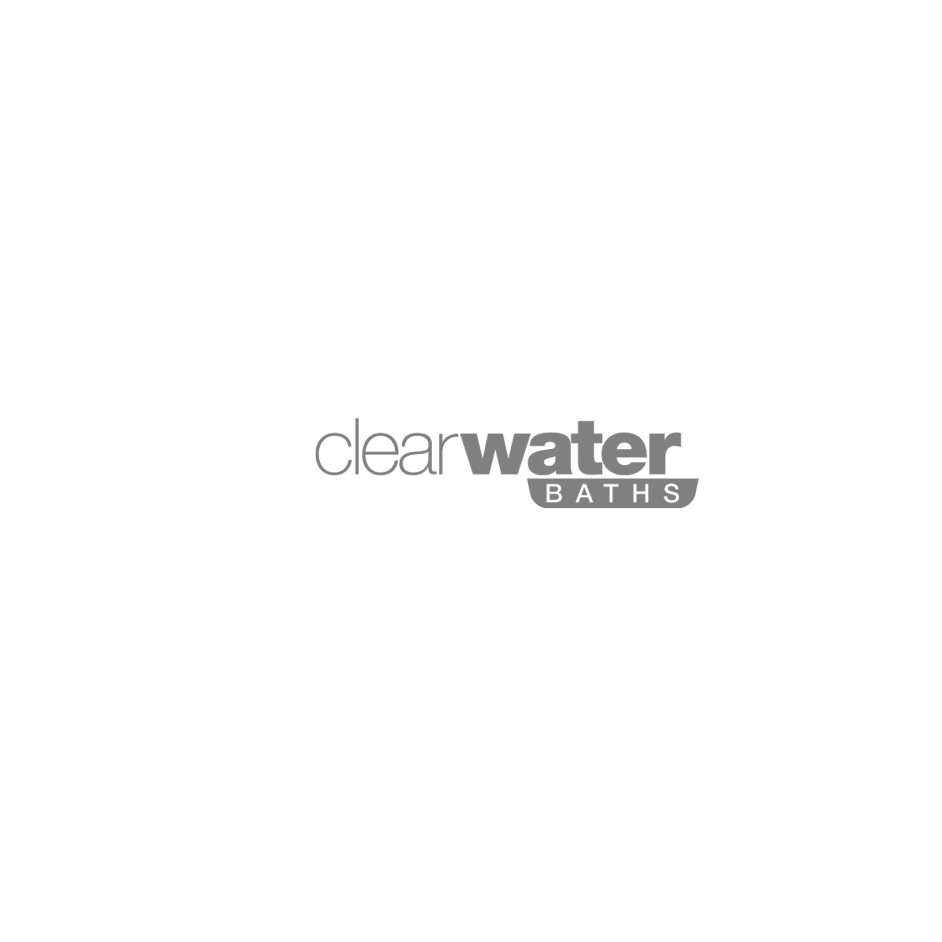 A logo for clearwater baths on a white background.