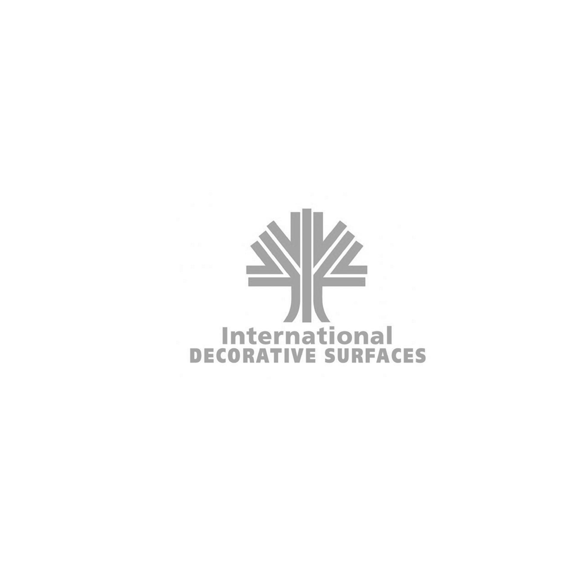 A logo for international decorative surfaces with a tree on a white background.