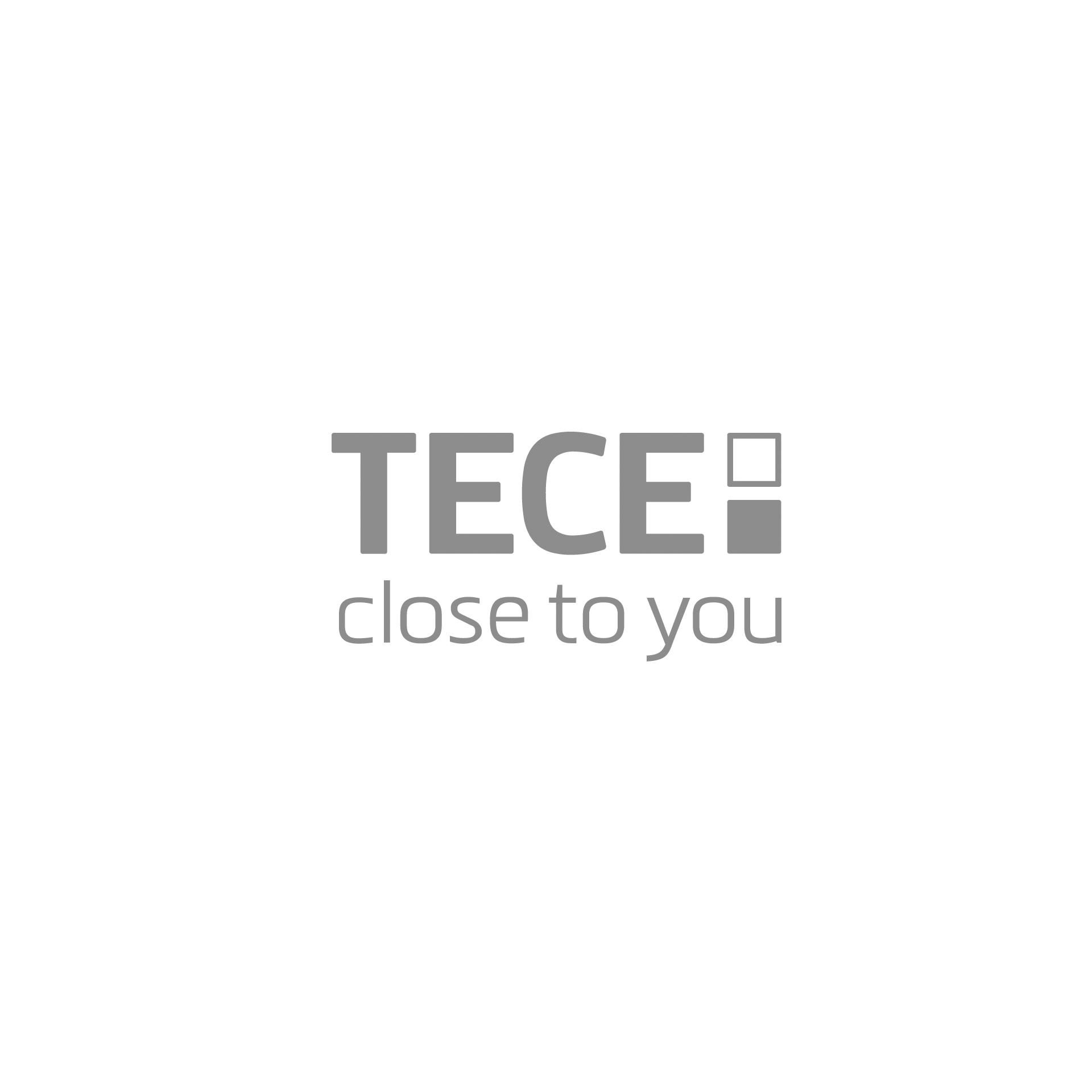 A black and white logo for tece close to you on a white background.